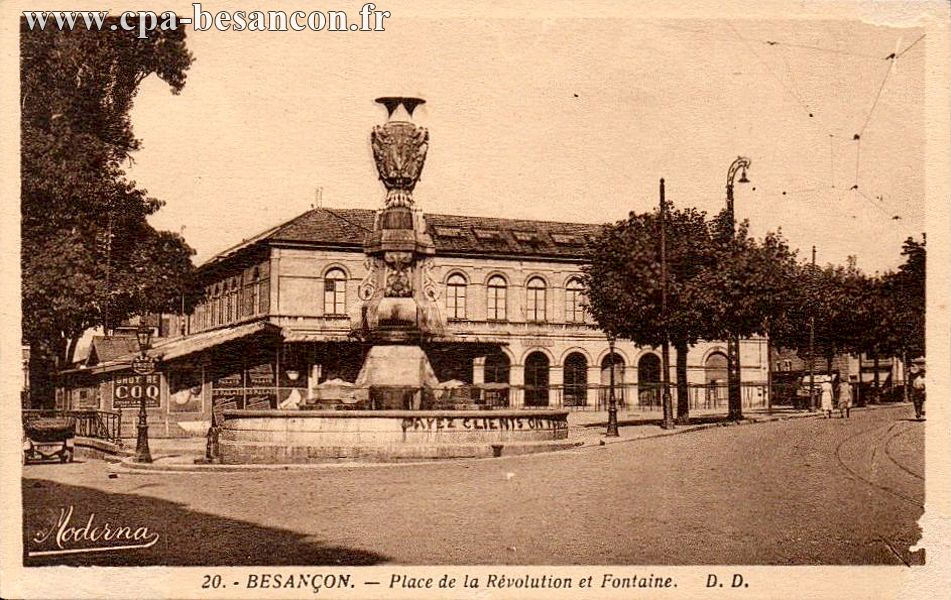 20. - BESANÇON. - Place de la Révolution et Fontaine.